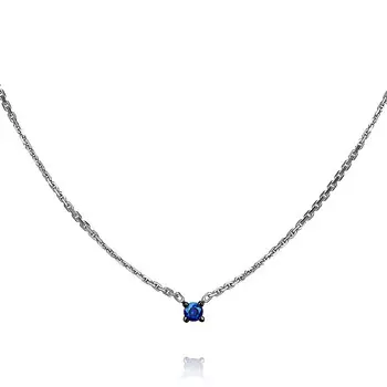 Колье из белого золота 585 пробы с сапфиром