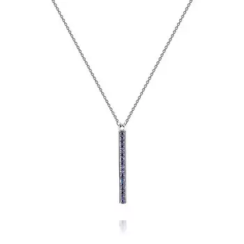 Колье из белого золота 585 пробы с сапфиром