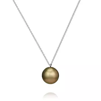 Колье из белого золота 585 пробы с жемчугом