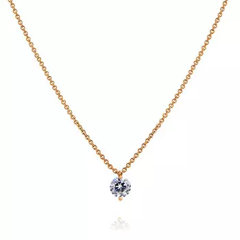 Колье из красного золота 585 пробы с фианитом