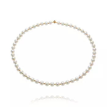 Колье из красного золота 585 пробы с жемчугом