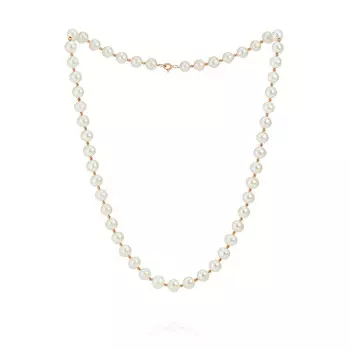 Колье из красного золота 585 пробы с жемчугом