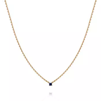 Колье из красного золота 585 пробы с сапфиром