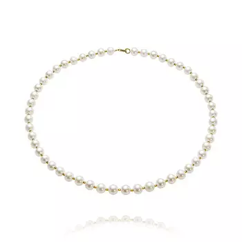 Колье из желтого золота 585 пробы с жемчугом