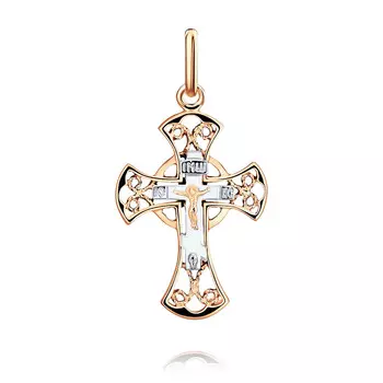 Крест из красного золота 585 пробы