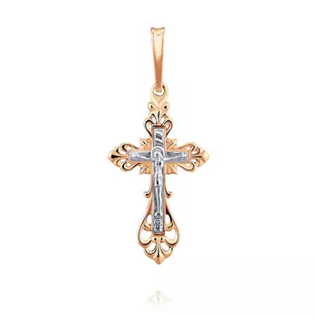 Крест из красного золота 585 пробы
