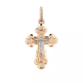 Крест из красного золота 585 пробы