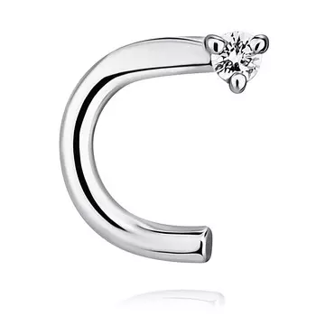 Пирсинг из белого золота 585 пробы с бриллиантом