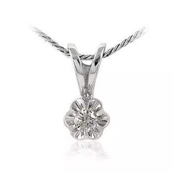 Подвеска из белого золота 585 пробы с бриллиантом