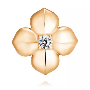 Подвеска из красного золота 585 пробы с фианитом