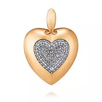 Подвеска из красного золота 585 пробы с фианитом