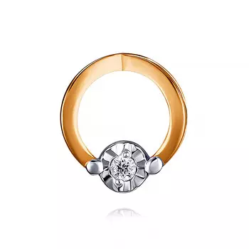 Подвеска из красного золота 585 пробы с бриллиантом