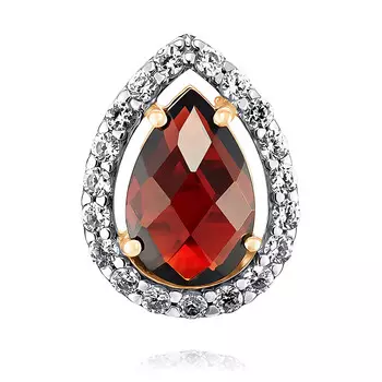 Подвеска из красного золота 585 пробы с миксом вставок