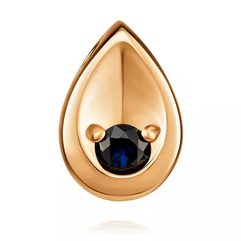 Подвеска из красного золота 585 пробы с сапфиром