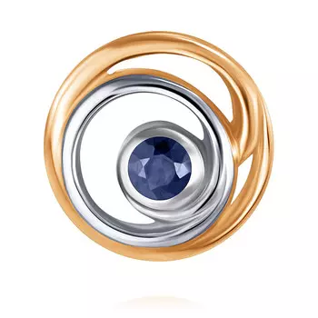 Подвеска из красного золота 585 пробы с сапфиром