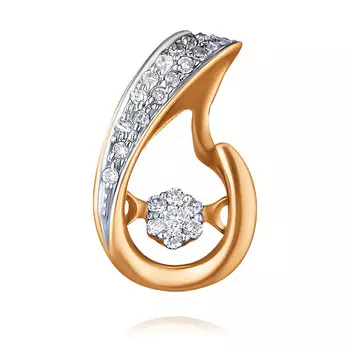 Подвеска из красного золота 585 пробы с бриллиантом