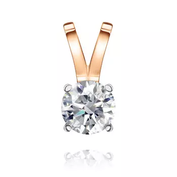 Подвеска из красного золота 585 пробы с фианитом