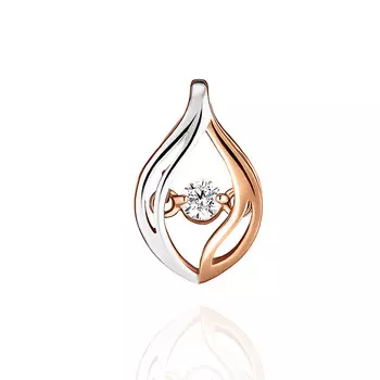 Подвеска из красного золота 585 пробы с фианитом