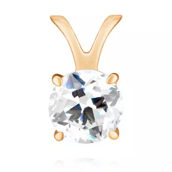 Подвеска из красного золота 585 пробы с фианитом