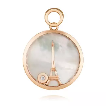 Подвеска из красного золота 585 пробы с бриллиантом