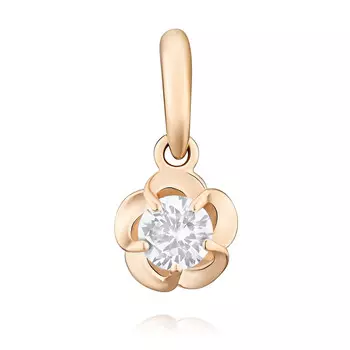 Подвеска из красного золота 585 пробы с фианитом