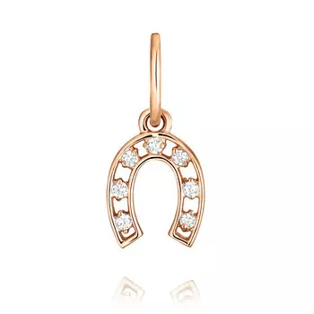 Подвеска из красного золота 585 пробы с фианитом