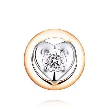 Подвеска из красного золота 585 пробы с фианитом