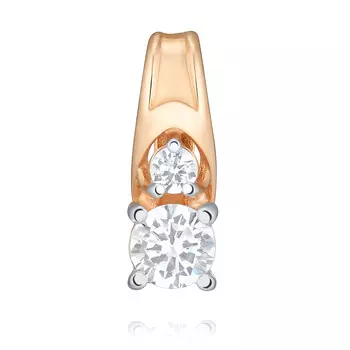 Подвеска из красного золота 585 пробы с фианитом