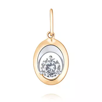 Подвеска из красного золота 585 пробы с фианитом