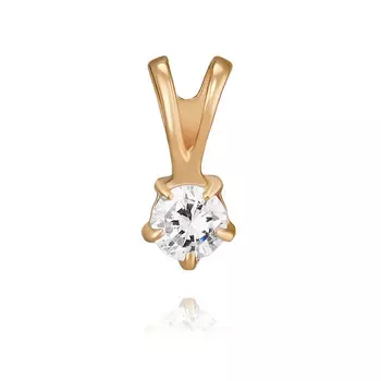 Подвеска из красного золота 585 пробы с фианитом