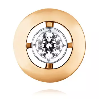 Подвеска из красного золота 585 пробы с бриллиантом