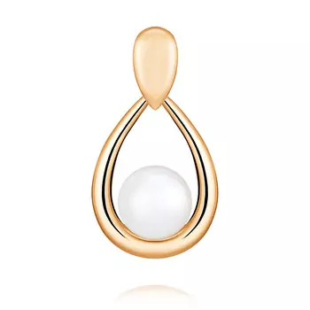 Подвеска из красного золота 585 пробы с жемчугом