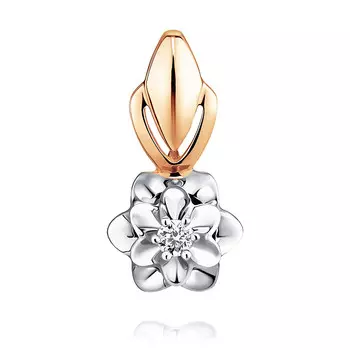 Подвеска из красного золота 585 пробы с бриллиантом