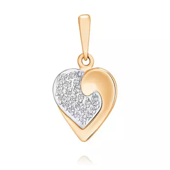 Подвеска из красного золота 585 пробы с фианитом