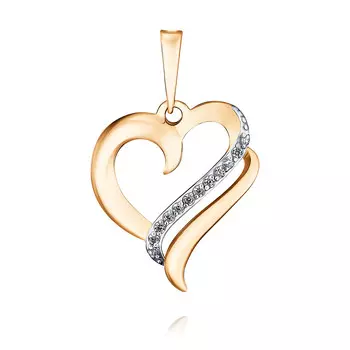 Подвеска из красного золота 585 пробы с фианитом