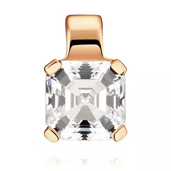 Подвеска из красного золота 585 пробы с фианитом