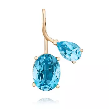 Подвеска из красного золота 585 пробы с топазом