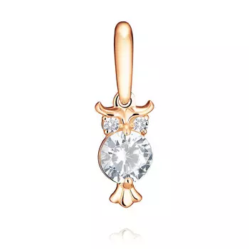 Подвеска из красного золота 585 пробы с фианитом