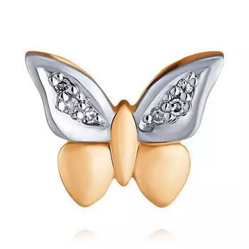 Подвеска из красного золота 585 пробы с бриллиантом