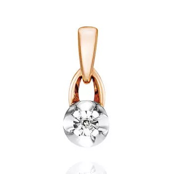 Подвеска из красного золота 585 пробы с бриллиантом