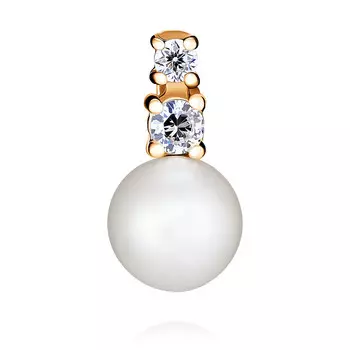 Подвеска из красного золота 585 пробы с жемчугом