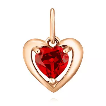 Подвеска из красного золота 585 пробы с гранатом