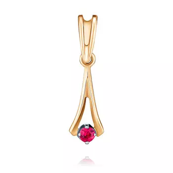 Подвеска из красного золота 585 пробы с рубином