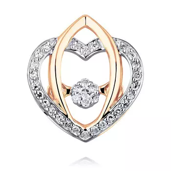 Подвеска из красного золота 585 пробы с бриллиантом