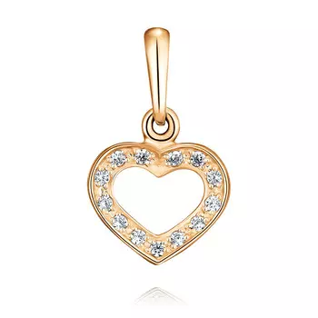 Подвеска из красного золота 585 пробы с фианитом