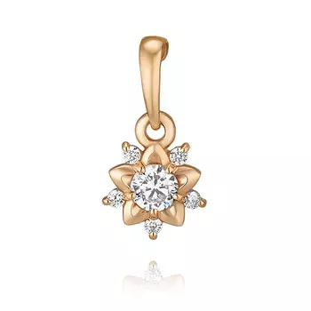 Подвеска из красного золота 585 пробы с фианитом