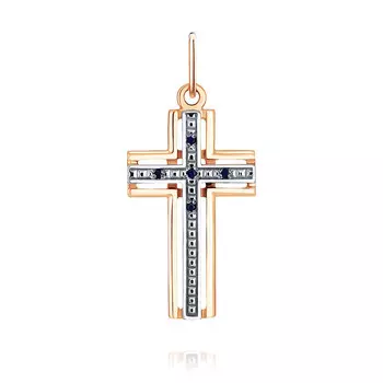 Подвеска из красного золота 585 пробы с сапфиром