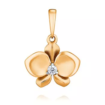 Подвеска из красного золота 585 пробы с фианитом