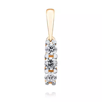 Подвеска из красного золота 585 пробы с фианитом