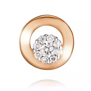 Подвеска из красного золота 585 пробы с бриллиантом